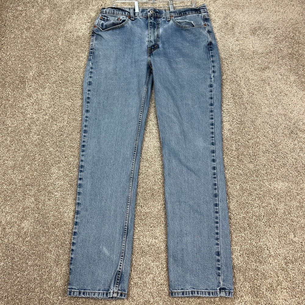 Levis 514 Jeans Mens 36x34 Light Wash Blue‎ Straight Leg Denim 5 Pocket Classic